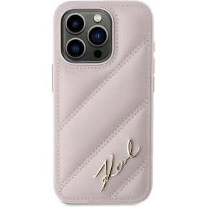 Hurtownia GSM - Etui Karl Lagerfeld KLHCP15LPQDSMGP Apple iPhone 15 Pro hardcase Diagonal Quilted Script różowy/pink - KLD2125 - {ean13} - Hurt