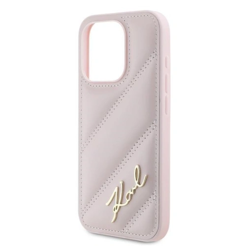 Etui Karl Lagerfeld KLHCP15LPQDSMGP Apple iPhone 15 Pro hardcase Diagonal Quilted Script różowy/pink