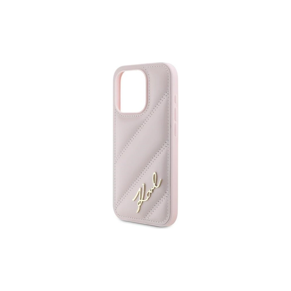 Hurtownia GSM - Etui Karl Lagerfeld KLHCP15LPQDSMGP Apple iPhone 15 Pro hardcase Diagonal Quilted Script růžový/pink - KLD2125 - {ean13} - Hurt