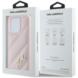 Hurtownia GSM - Etui Karl Lagerfeld KLHCP15LPQDSMGP Apple iPhone 15 Pro hardcase Diagonal Quilted Script różowy/pink - KLD2125 - {ean13} - Hurt