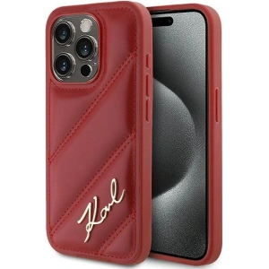 Hurtownia GSM - Etui Karl Lagerfeld KLHCP15LPQDSMGR Apple iPhone 15 Pro hardcase Diagonal Quilted Script czerwony/red - KLD2126 - {ean13} - Hurt