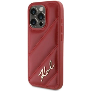 Hurtownia GSM - Etui Karl Lagerfeld KLHCP15LPQDSMGR Apple iPhone 15 Pro hardcase Diagonal Quilted Script czerwony/red - KLD2126 - {ean13} - Hurt