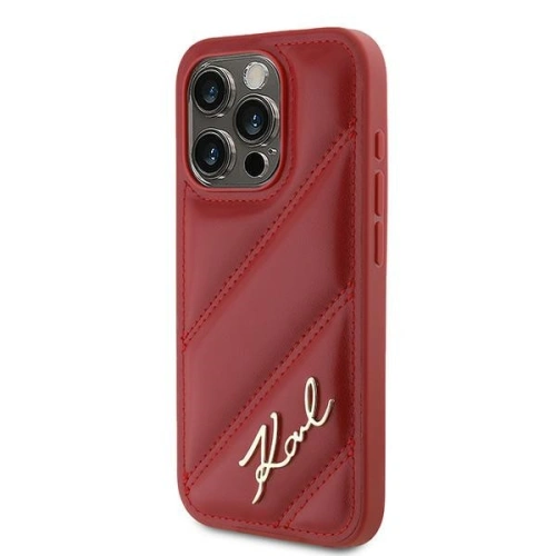 Etui Karl Lagerfeld KLHCP15LPQDSMGR Apple iPhone 15 Pro hardcase Diagonal Quilted Script czerwony/red