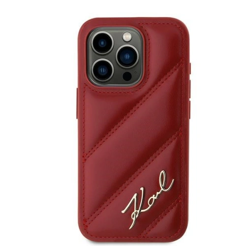 Etui Karl Lagerfeld KLHCP15LPQDSMGR Apple iPhone 15 Pro hardcase Diagonal Quilted Script czerwony/red