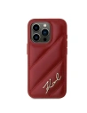 Wholesale Karl Lagerfeld KLHCP15LPQDSMGR Apple iPhone 15 Pro hardcase Diagonal Quilted Script red - KLD2126 - {ean13} - Hurt
