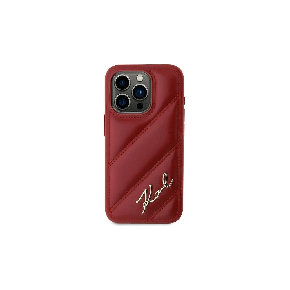 Hurtownia GSM - Etui Karl Lagerfeld KLHCP15LPQDSMGR Apple iPhone 15 Pro hardcase Diagonal Quilted Script czerwony/red - KLD2126 - {ean13} - Hurt