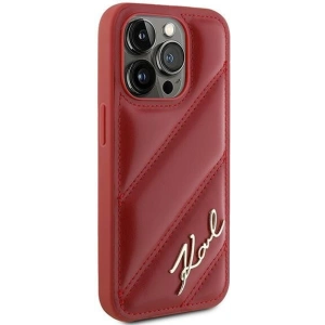 Hurtownia GSM - Etui Karl Lagerfeld KLHCP15LPQDSMGR Apple iPhone 15 Pro hardcase Diagonal Quilted Script czerwony/red - KLD2126 - {ean13} - Hurt
