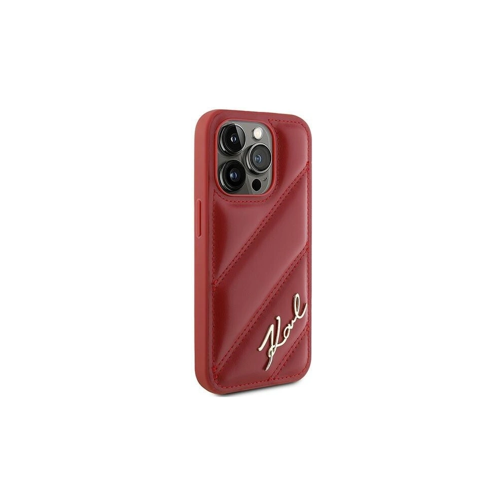 Hurtownia GSM - Etui Karl Lagerfeld KLHCP15LPQDSMGR Apple iPhone 15 Pro hardcase Diagonal Quilted Script czerwony/red - KLD2126 - {ean13} - Hurt