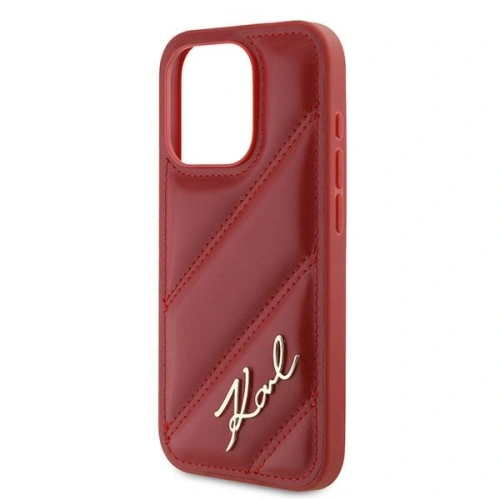 Etui Karl Lagerfeld KLHCP15LPQDSMGR Apple iPhone 15 Pro hardcase Diagonal Quilted Script czerwony/red