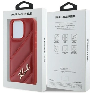Hurtownia GSM - Etui Karl Lagerfeld KLHCP15LPQDSMGR Apple iPhone 15 Pro hardcase Diagonal Quilted Script czerwony/red - KLD2126 - {ean13} - Hurt