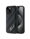 Etui Karl Lagerfeld KLHCP15MPQDSMGK Apple iPhone 15 Plus / 14 Plus hardcase Diagonal Quilted Script negru/black