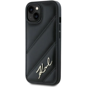 Hurtownia GSM - Etui Karl Lagerfeld KLHCP15MPQDSMGK Apple iPhone 15 Plus / 14 Plus hardcase Diagonal Quilted Script negru/black - KLD2127 - {ean13} - Hurt