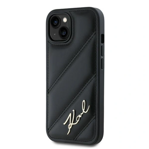 Etui Karl Lagerfeld KLHCP15MPQDSMGK Apple iPhone 15 Plus / 14 Plus hardcase Diagonal Quilted Script czarny/black