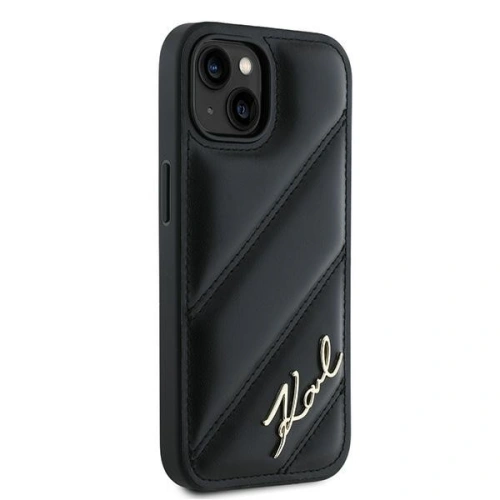 Etui Karl Lagerfeld KLHCP15MPQDSMGK Apple iPhone 15 Plus / 14 Plus hardcase Diagonal Quilted Script czarny/black