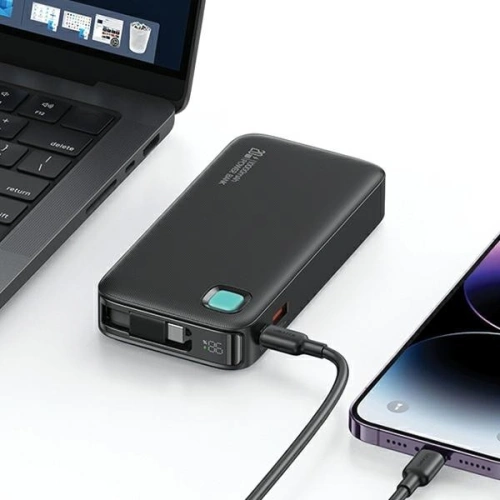 Powerbank USAMS 10000 mAh PD 20W Fast Charge XY Series  + kabel USB-C czarny/black