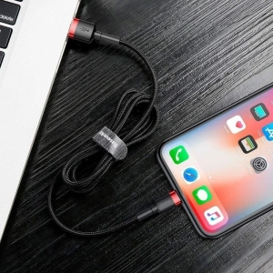 Hurtownia GSM - Kabel Lightning USB Baseus Cafule 2,4A 0,5m (czarno-czerwony) - BSU775BLKRED - {ean13} - Hurt