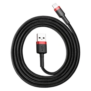 Cablul Lightning USB Baseus Cafule 2,4A 1m (negru-roșu)
