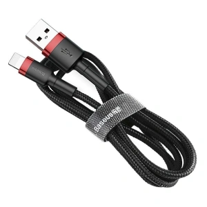 Cablul Lightning USB Baseus Cafule 2,4A 1m (negru-roșu)