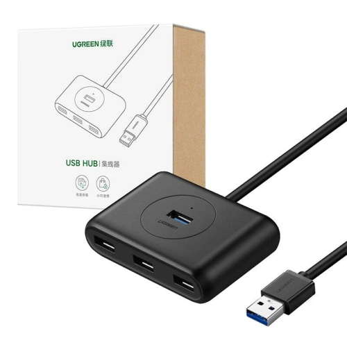 Adapter UGREEN CR113 USB-A / 4xUSB-A 3.0 5Gbps 1m czarny