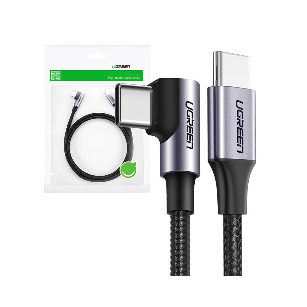 Hurtownia GSM - Úhlový kabel USB-C / USB-C UGREEN US255 3m 60W černý - UGR1862 - {ean13} - Hurt