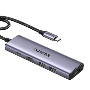 Hurtownia GSM - Adaptér UGREEN CM511 USB-C / 3xUSB-A 3.0 5Gbps, HDMI 4K60Hz, USB-C PD 100W stříbrný - UGR1863 - {ean13} - Hurt