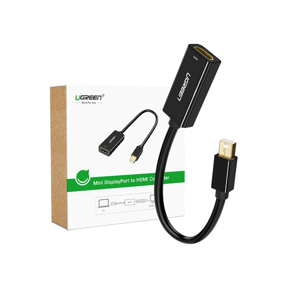 Wholesale UGREEN MD112 Mini DisplayPort / HDMI adapter, 1080p, 20cm black - UGR1865 - {ean13} - Hurt