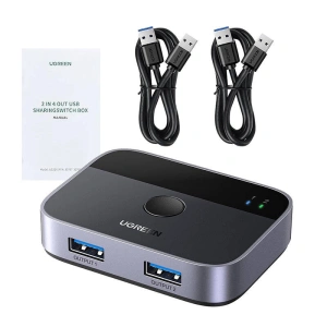 Hurtownia GSM - Přepínač USB-A 3.0 (2x2) UGREEN CM757, 5 Gbps + 2x kabel USB-A 1.5m - UGR1875 - {ean13} - Hurt
