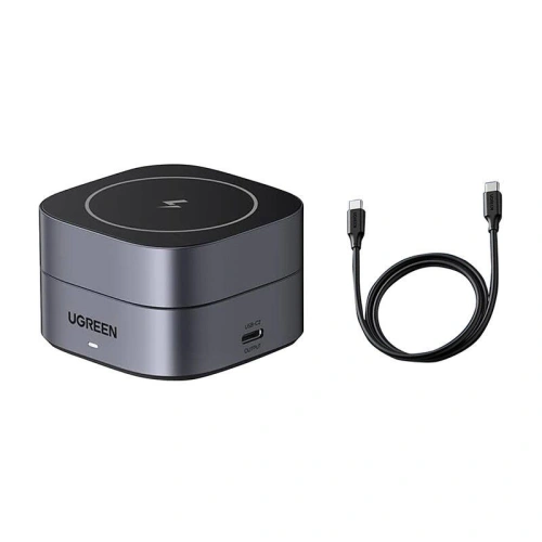 Ładowarka indukcyjna Qi 2w1 UGREEN W256 iPhone, AirPods, 20W czarna + kabel USB-C / USB-C 1m - Indukcyjne (bezprzewodowe) - Ugreen