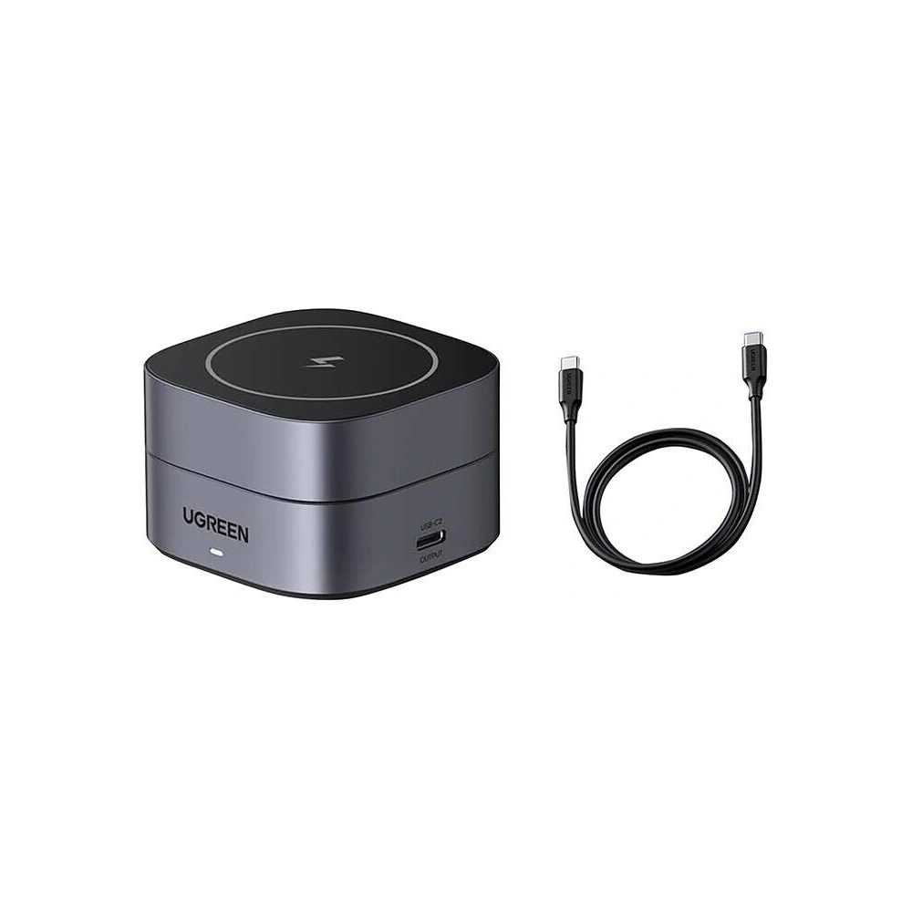 Hurtownia GSM - Qi indukciós töltő 2w1 UGREEN W256 MagSafe iPhone-hoz, AirPods-hoz, 20W fekete + USB-C / USB-C 1m kábel - UGR1876 - {ean13} - Hurt