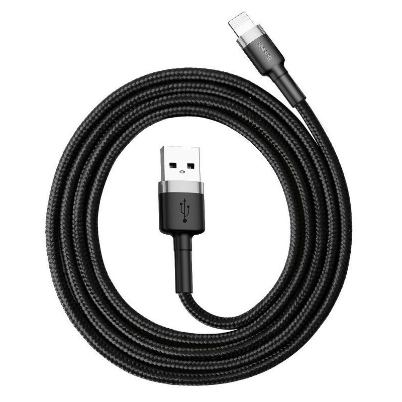 Baseus Distributor - 6953156274938 - BSU777GRYBLK - Cable Lightning USB Baseus Cafule 2,4A 0,5m Gry&Black - B2B homescreen