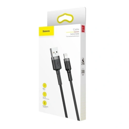 Kabel Lightning USB Baseus Cafule 2,4A 0,5m (szaro-czarny)