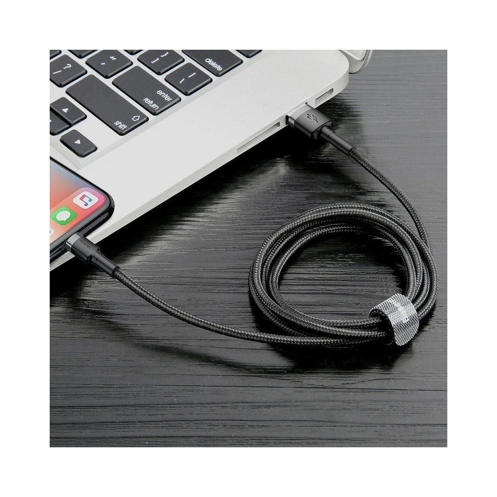 Hurtownia GSM - Kabel Lightning USB Baseus Cafule 2,4A 1m (szaro-czarny) - BSU778GRYBLK - {ean13} - Hurt