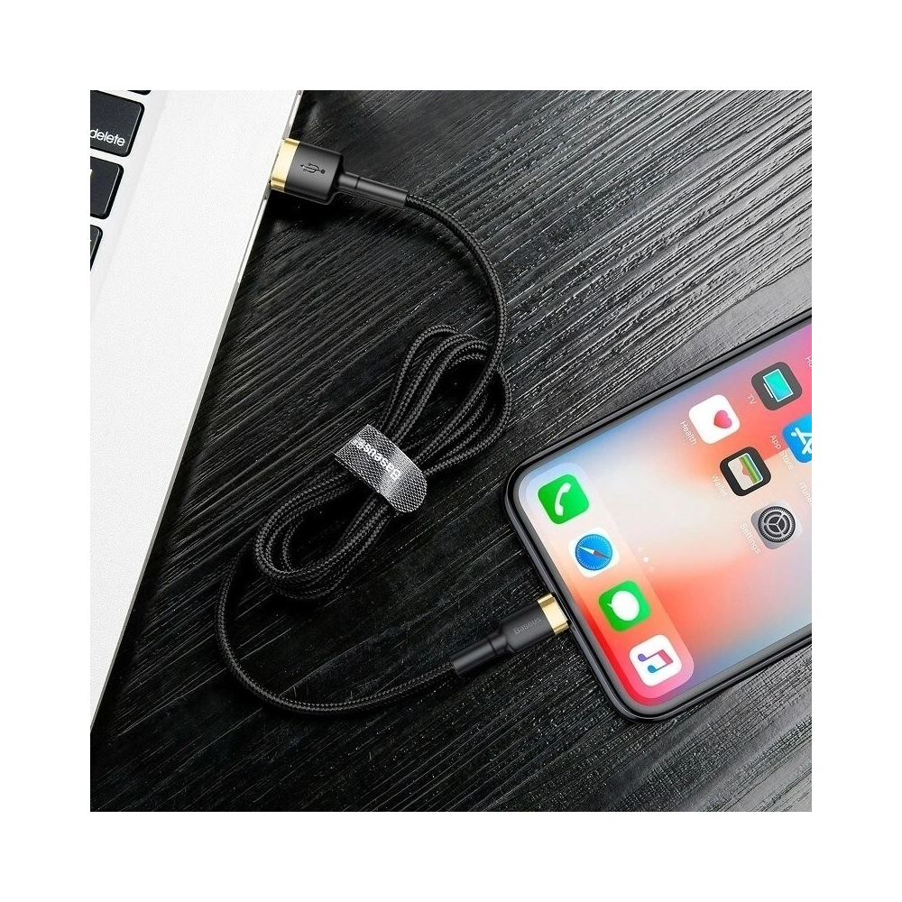 Hurtownia GSM - Kabel USB Lightning Baseus Cafule 2.4A 0,5m (złoto-czarny) - BSU779GLDBLK - {ean13} - Hurt