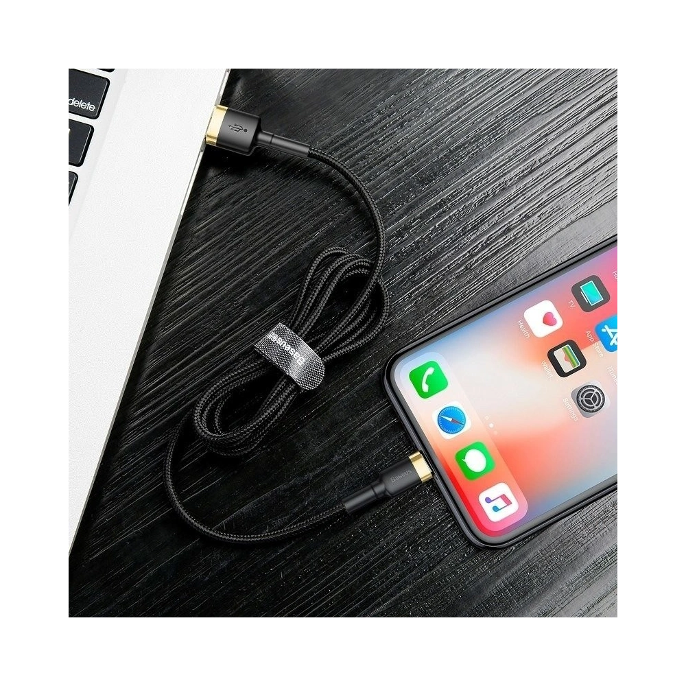 Hurtownia GSM - Kabel USB Lightning Baseus Cafule 2.4A 1m (złoto-czarny) - BSU780GLDBLK - {ean13} - Hurt