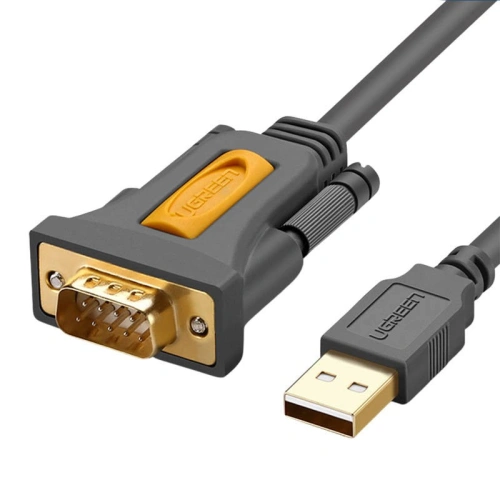 Kabel UGREEN CR104 USB-A do DB9 RS-232, 1m czarny