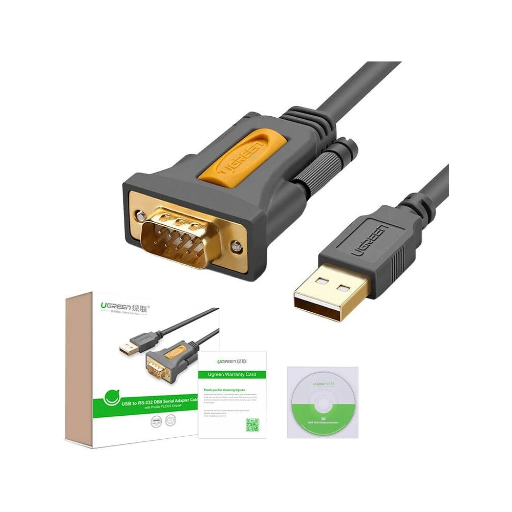 Hurtownia GSM - UGREEN CR104 USB-A zu DB9 RS-232 Kabel, 2m schwarz - UGR1881 - {ean13} - Hurt