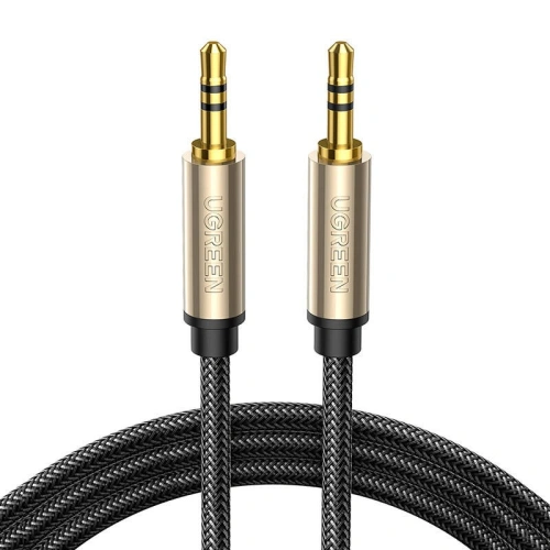 Kabel UGREEN AV125 AUX mini jack 3.5mm pozłacany, 3m (szary)