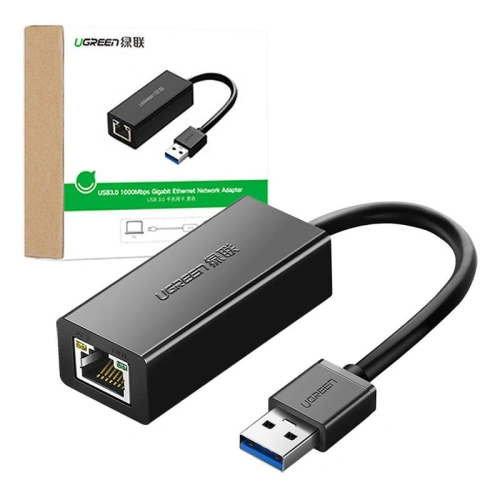 Adapter sieciowy UGREEN CR111 USB-A do RJ45 Gigabit Ethernet czarny