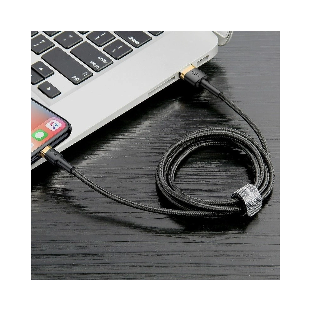 Hurtownia GSM - Kabel USB Lightning Baseus Cafule 1.5A 2m (złoto-czarny) - BSU781GLDBLK - {ean13} - Hurt