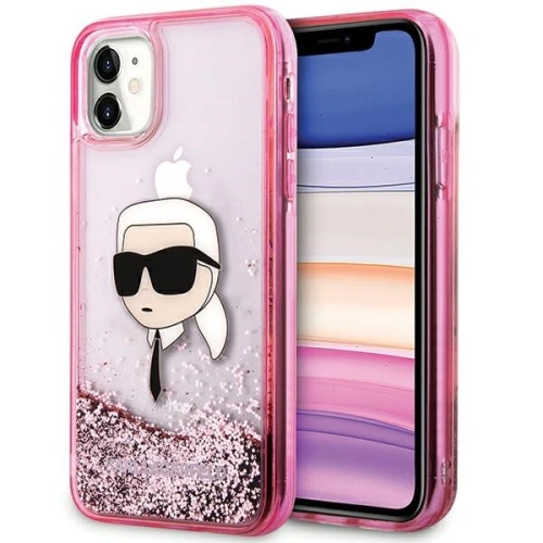 Etui Karl Lagerfeld KLHCN61LNKHCP Apple iPhone 11/XR hardcase Glitter Karl Head różowy/pink