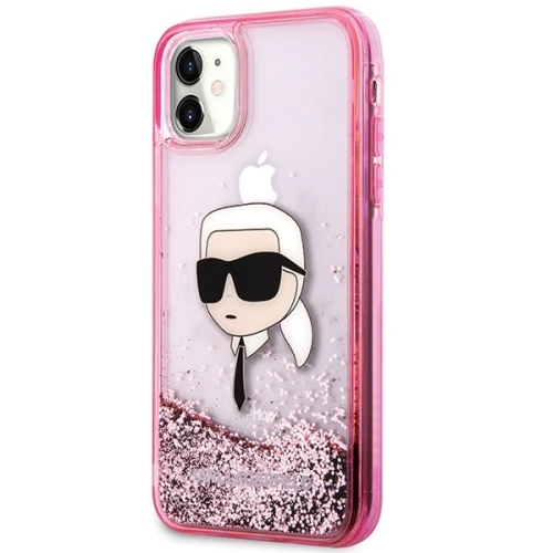 Etui Karl Lagerfeld KLHCN61LNKHCP Apple iPhone 11/XR hardcase Glitter Karl Head różowy/pink