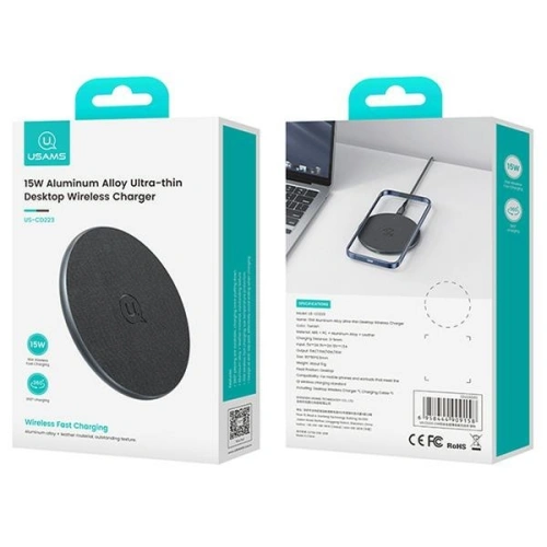 Ładowarka indukcyjna USAMS US-CD223 15W czarny/black - Indukcyjne (bezprzewodowe) - Usams