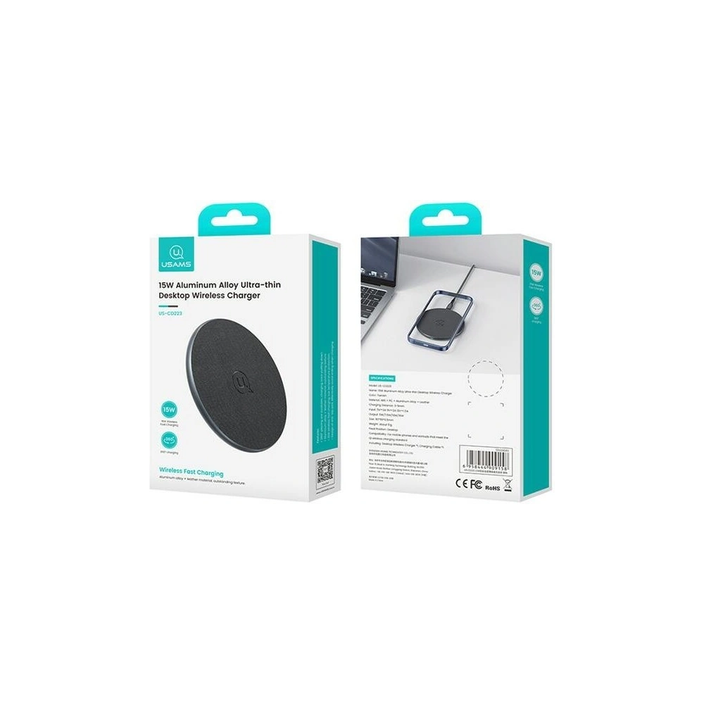 Hurtownia GSM - USAMS US-CD223 15W fekete indukciós töltő - USA1166 - {ean13} - Hurt