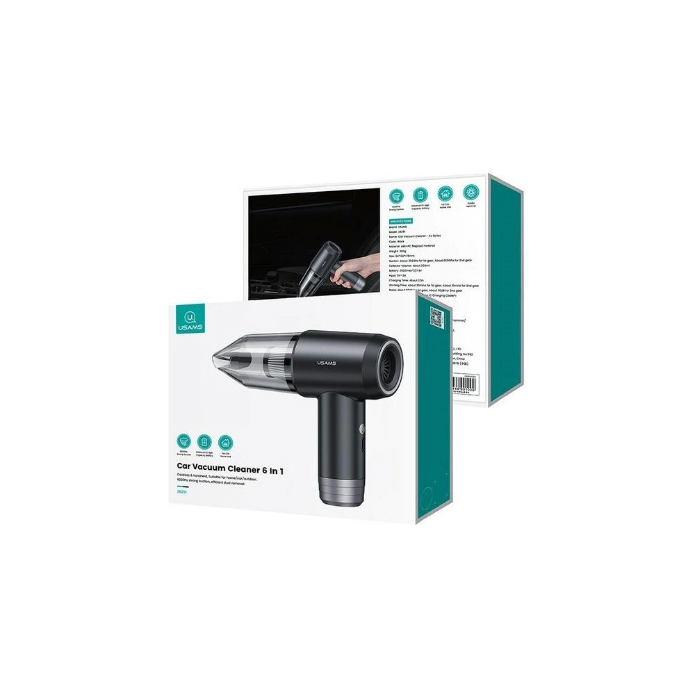 Hurtownia GSM - Aspirator auto 6 în 1 USAMS US-ZB291 XJ Series negru/black - USA1167 - {ean13} - Hurt