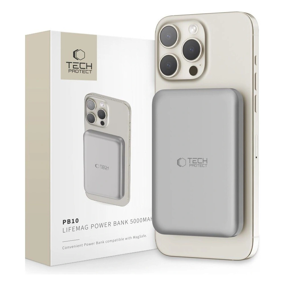 Hurtownia GSM - Powerbank Tech-Protect PB10 LifeMag MagSafe 5000mah Titanium - THP2998 - {ean13} - Hurt