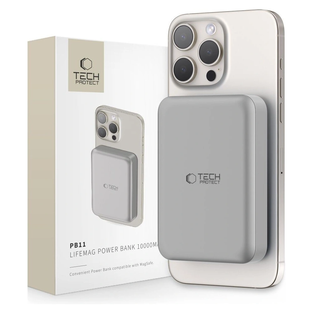 Hurtownia GSM - Powerbank Tech-Protect PB11 LifeMag MagSafe 10000mah Titanium - THP2999 - {ean13} - Hurt