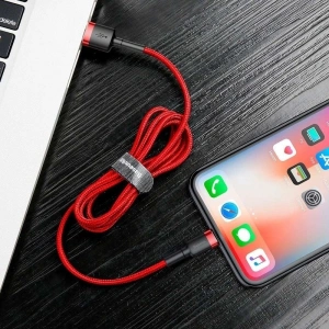 Hurtownia GSM - Kabel Lightning USB Baseus Cafule 2.4A 1m (czerwony) - BSU787RED - {ean13} - Hurt