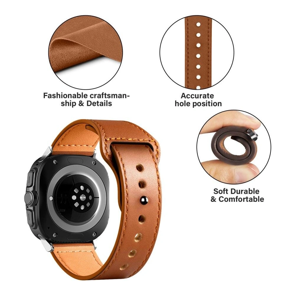 Hurtownia GSM - Pasek Tech-Protect Leatherfit Samsung Galaxy Watch Ultra 47mm Brown - THP3000 - {ean13} - Hurt