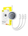 Hurtownia GSM - Kabel Baseus Free2Draw 3w1 USB-C / USB-C, Lightning, MicroUSB 100W 1.1m bílý - BSU4919 - {ean13} - Hurt