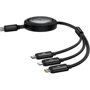 Hurtownia GSM - Kábel Baseus Free2Draw 3w1 USB-C / USB-C, Lightning, MicroUSB 100W 1.1m fekete - BSU4920 - {ean13} - Hurt